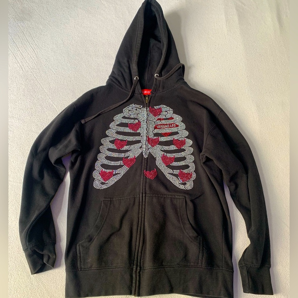 Rhinestone zip up jacket